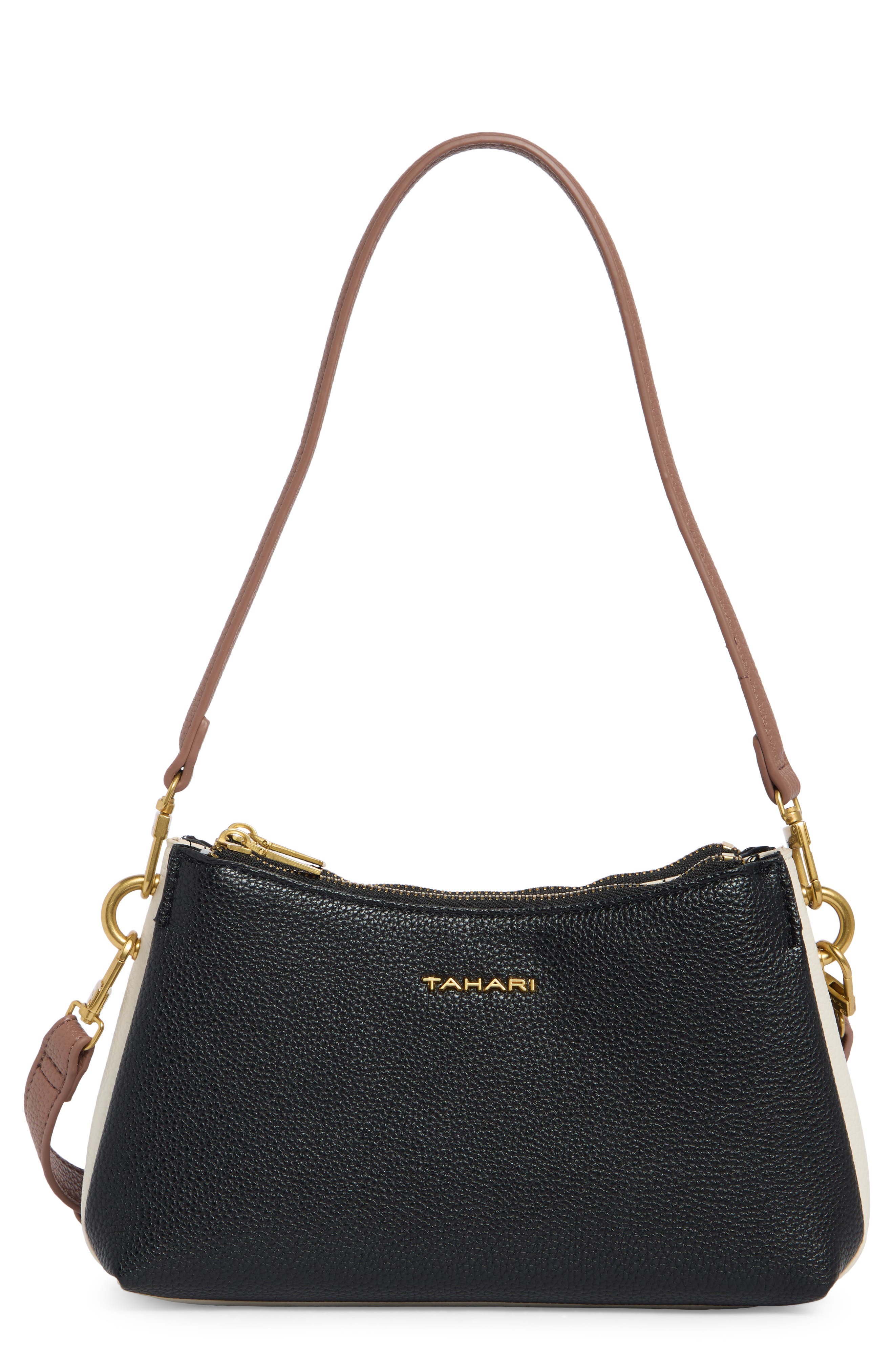 Tahari Eastside Crossbody Bag, Main, color, Black Block