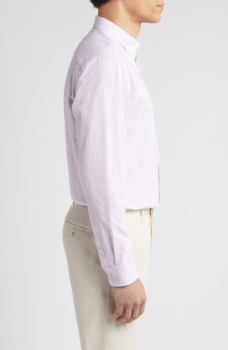 Johnston & Murphy XCFlex Dot Print Button-Up Shirt, Alternate, color, 