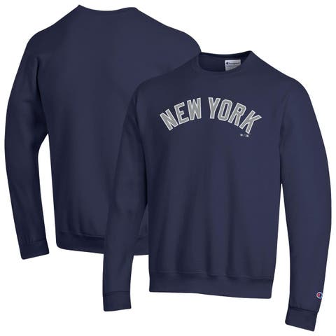 Men's Champion Navy New York Yankees Powerblend Wordmark Sweatshirt
