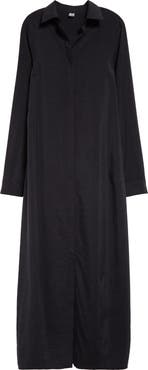 TOTEME Parachute Long Sleeve Silk Blend Maxi Shirtdress
