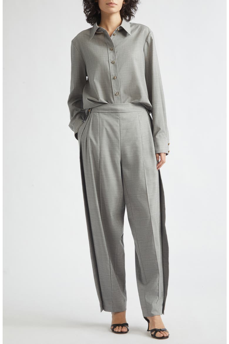 Valiant Wool Button-Up Shirt, Alternate, color, GREY MELANGE