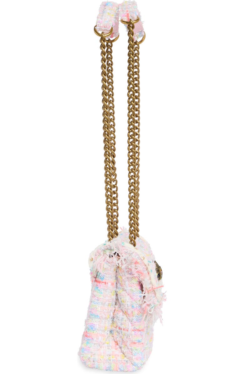 KG Kurt Geiger Medium Kensington Sequin Tweed Convertible Shoulder Bag, Alternate, color, Pink Multi