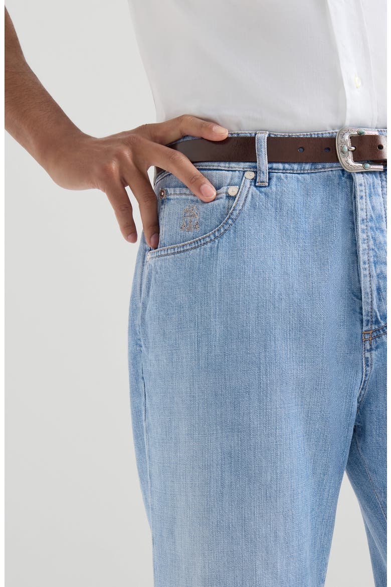 Lightweight denim five-pocket trousers, Alternate, color, Light Blue Denim