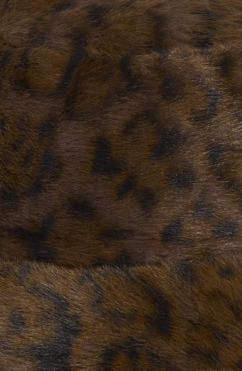 BP. Faux Fur Bucket Hat, Alternate, color, Brown Leopard