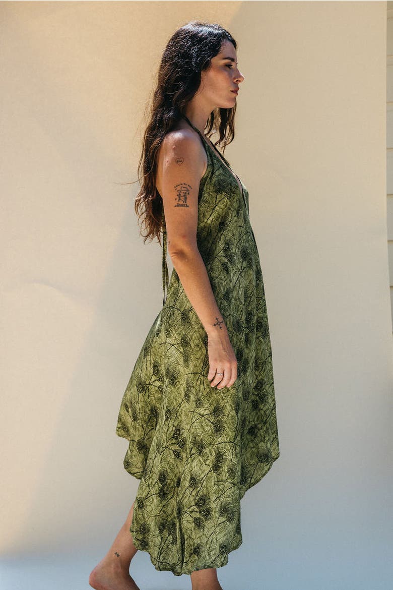 Classic Silk Dress Carly, Alternate, color, Green
