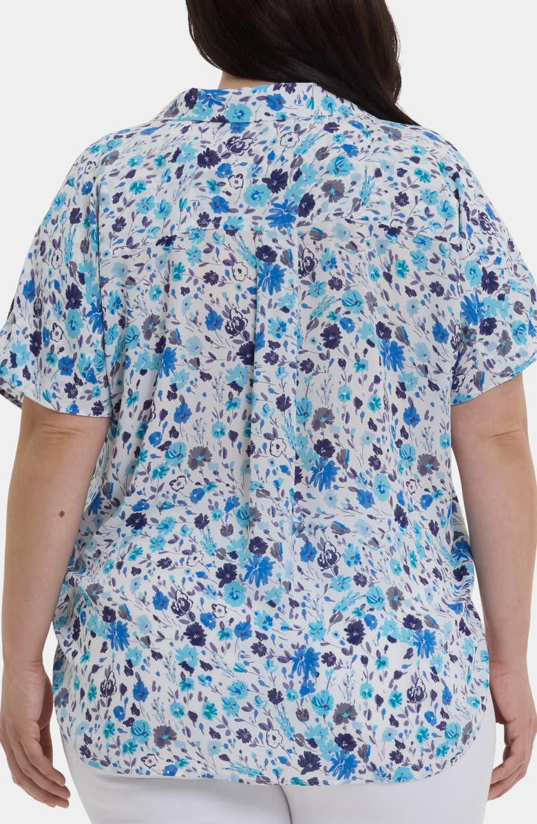 NYDJ Becky Georgette Popover Top, Alternate, color, Jimena Garden