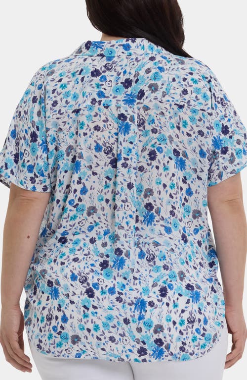 Nydj Becky Georgette Popover Top In Multi