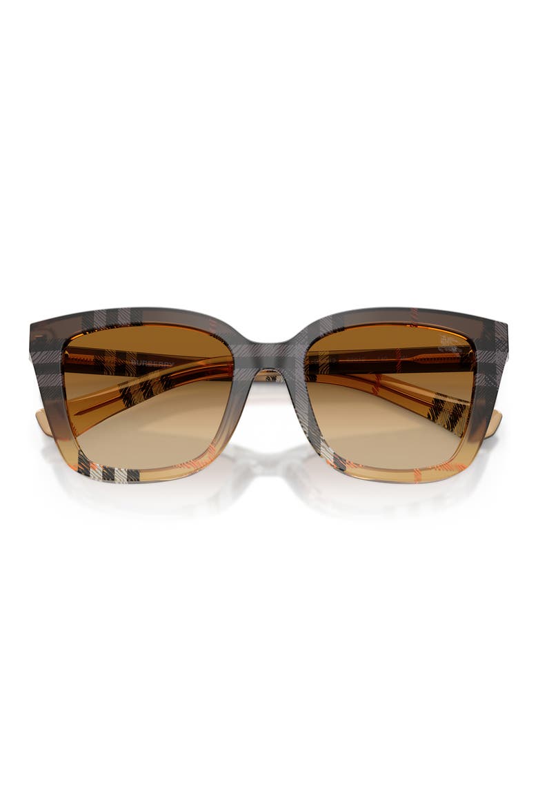 52mm Square Sunglasses, Alternate, color, CHECK GRADIENT SAND / BROWN