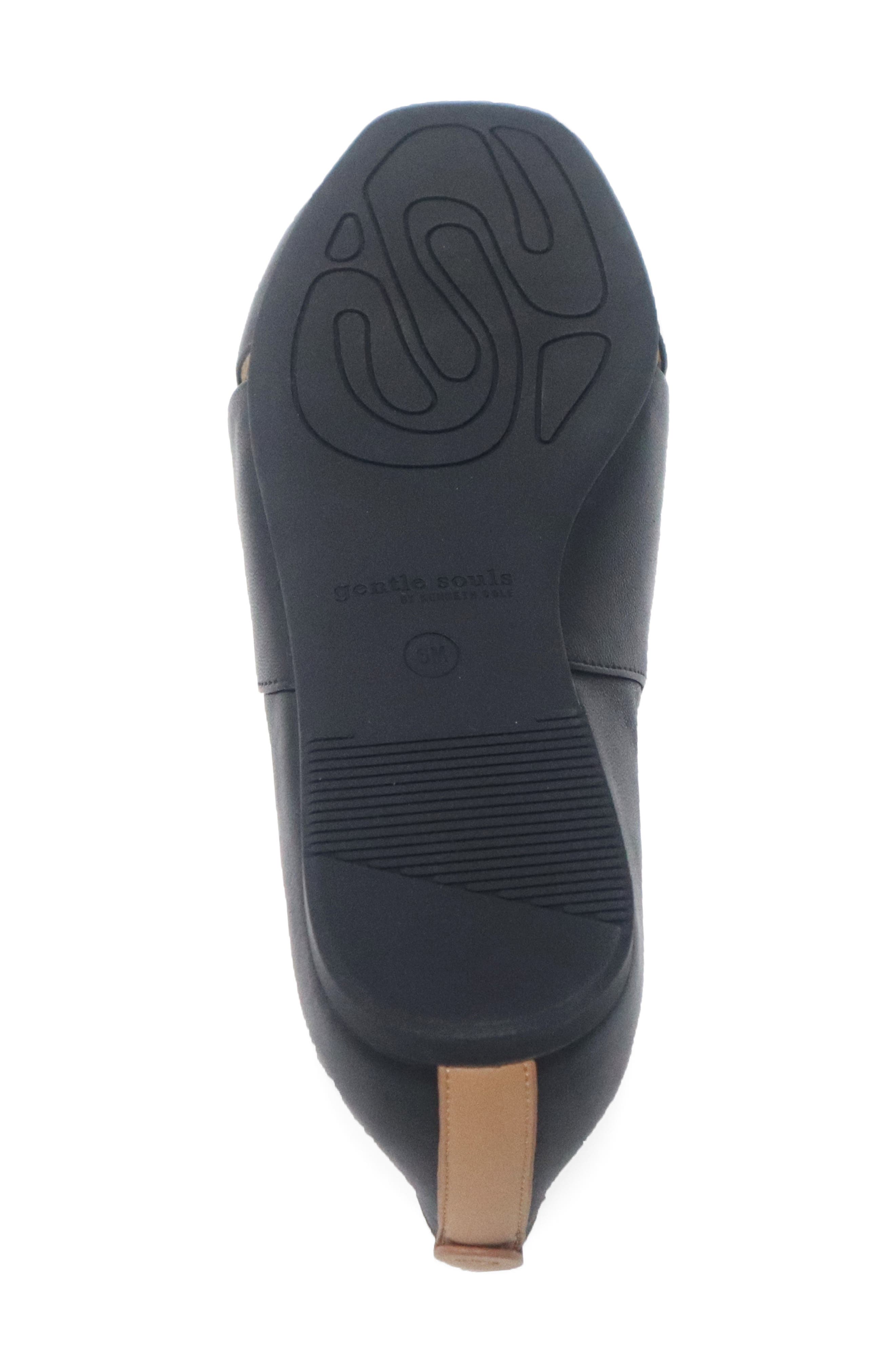 Gentle Souls Whoebe Flat, Alternate, color, Black Leather