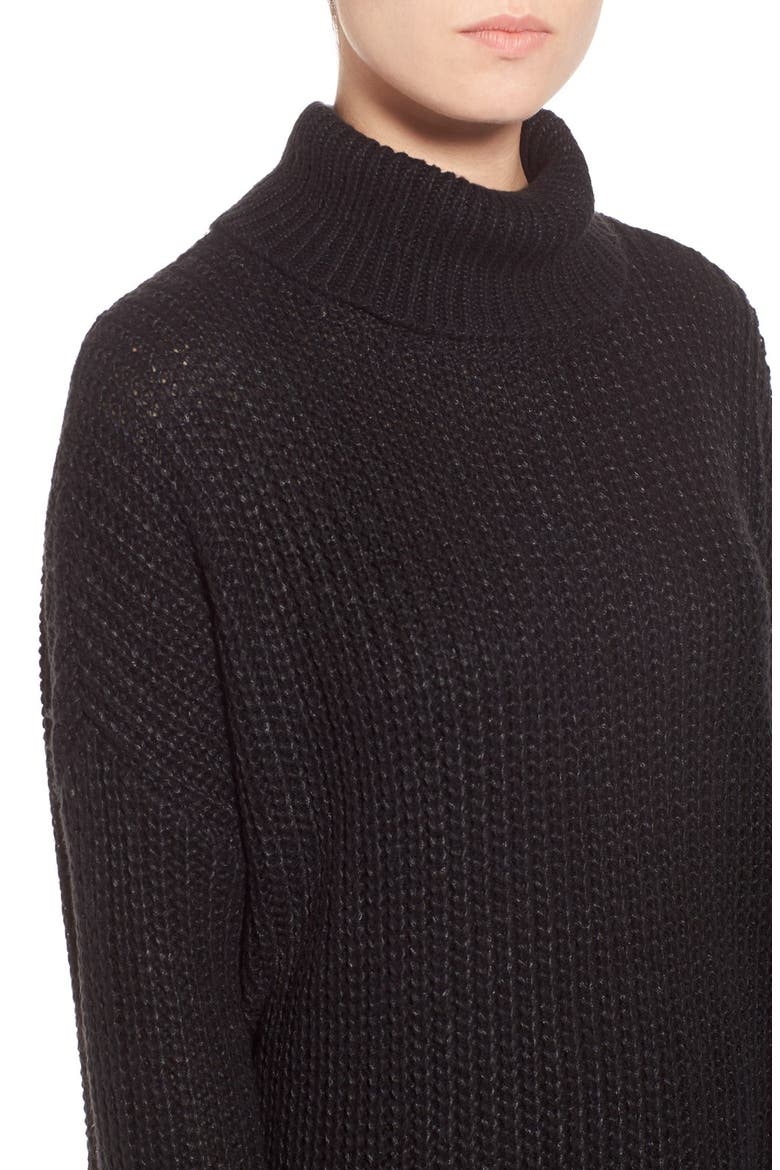 Oversize Turtleneck Sweater, Alternate, color, BLACK