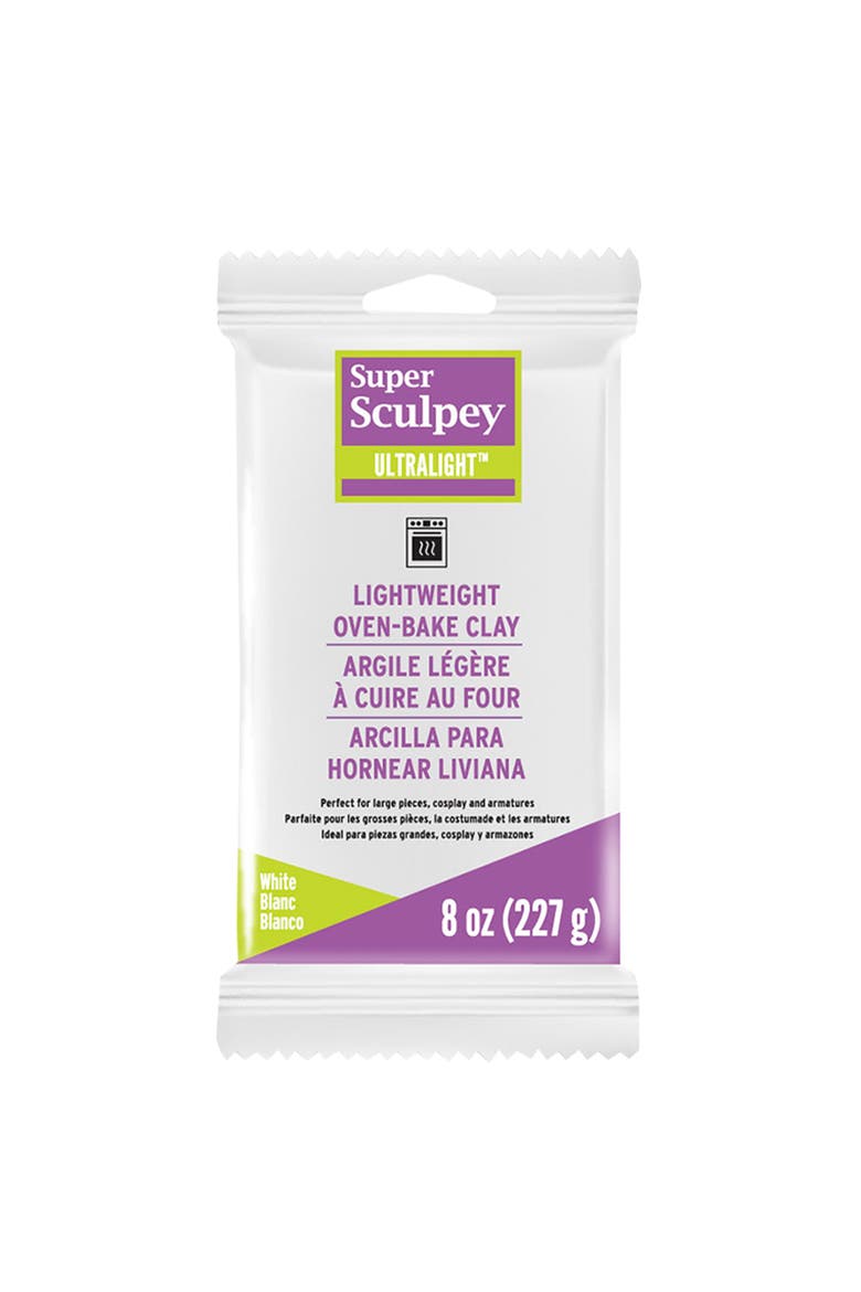 Super Sculpey Ultralight White 8oz Pack Lightweight Polymer, Main, color, Multicolored