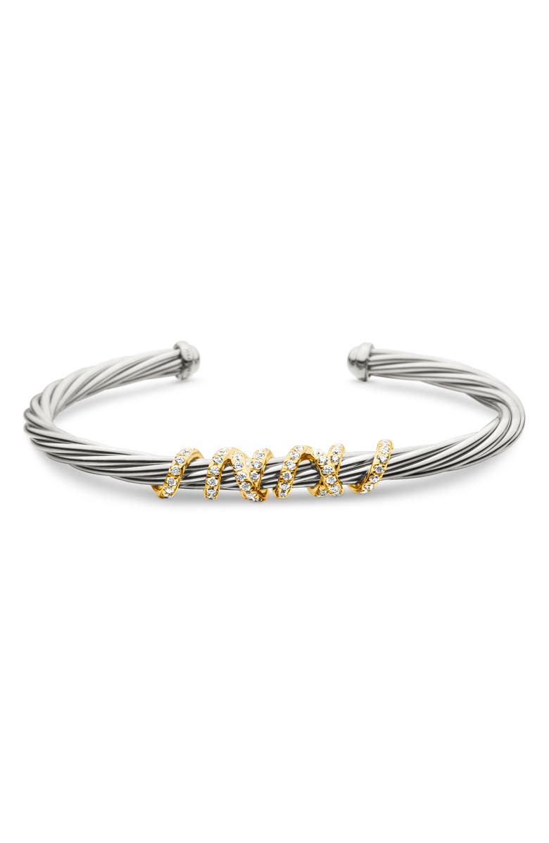 David Yurman Helena Center Station Bracelet with Diamonds and 18K Gold, 4mm, Alternate, color,
