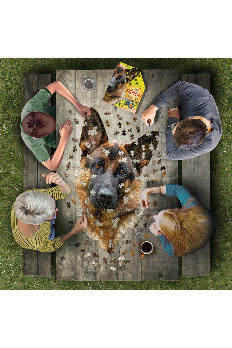I Am Shepard 550 Piece Puzzle Dog Shaped Animal Jigsaw, 19 X 32", Alternate, color, Multicolored
