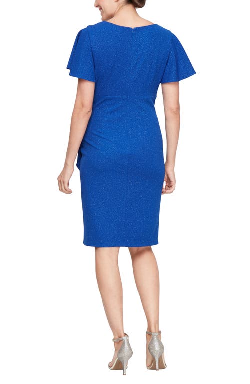 Shop Sl Fashions Slny Surplice Neck Sheath Dress In Cobalt