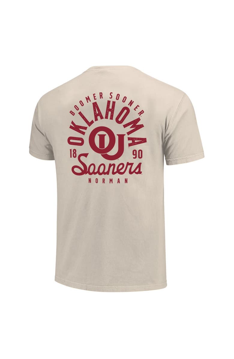 IMAGE ONE Men's Cream Oklahoma Sooners Big & Tall Mascot Overlay Essential Pocket T-Shirt, Alternate, color, 