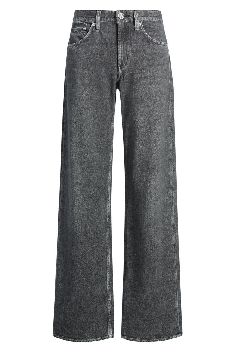 Cam Mid Rise Wide Leg Cotton Terry Sweatpant Jeans, Alternate, color, BARREN