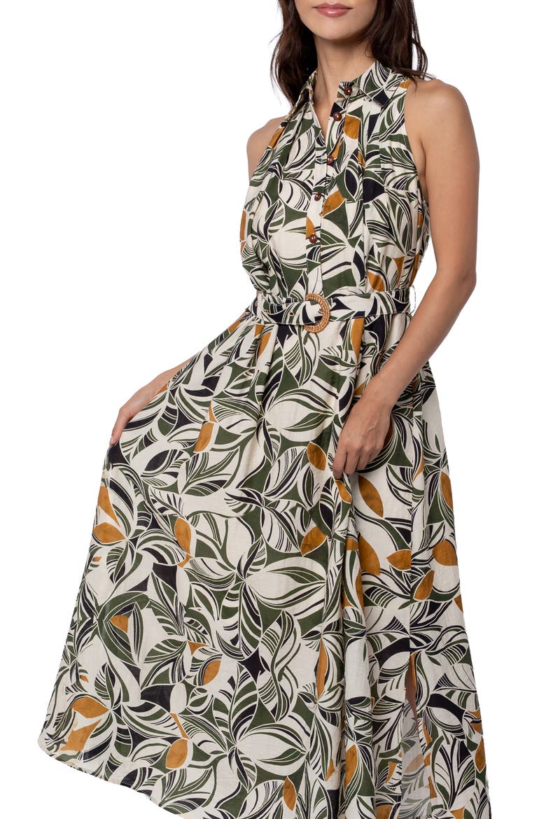 Hattie Floral Sleeveless Shirtdress, Alternate, color, CREAM MULTI