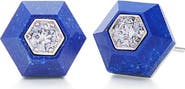 Fred Leighton Hexagonal Diamond Stud Earrings