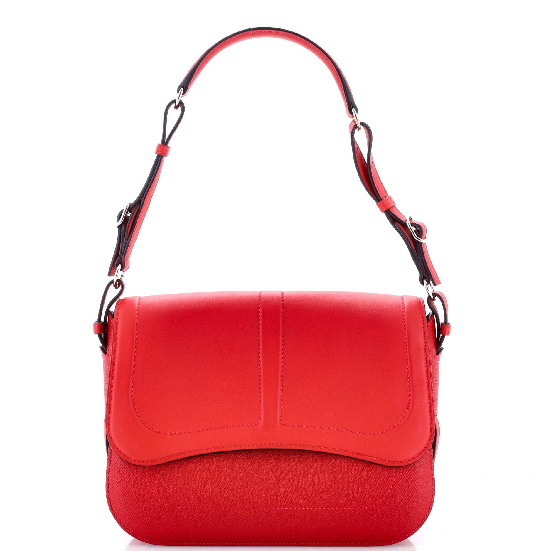 Pre-Owned Hermes Harnais Shoulder Bag Epsom and Swift, Main, color, Red