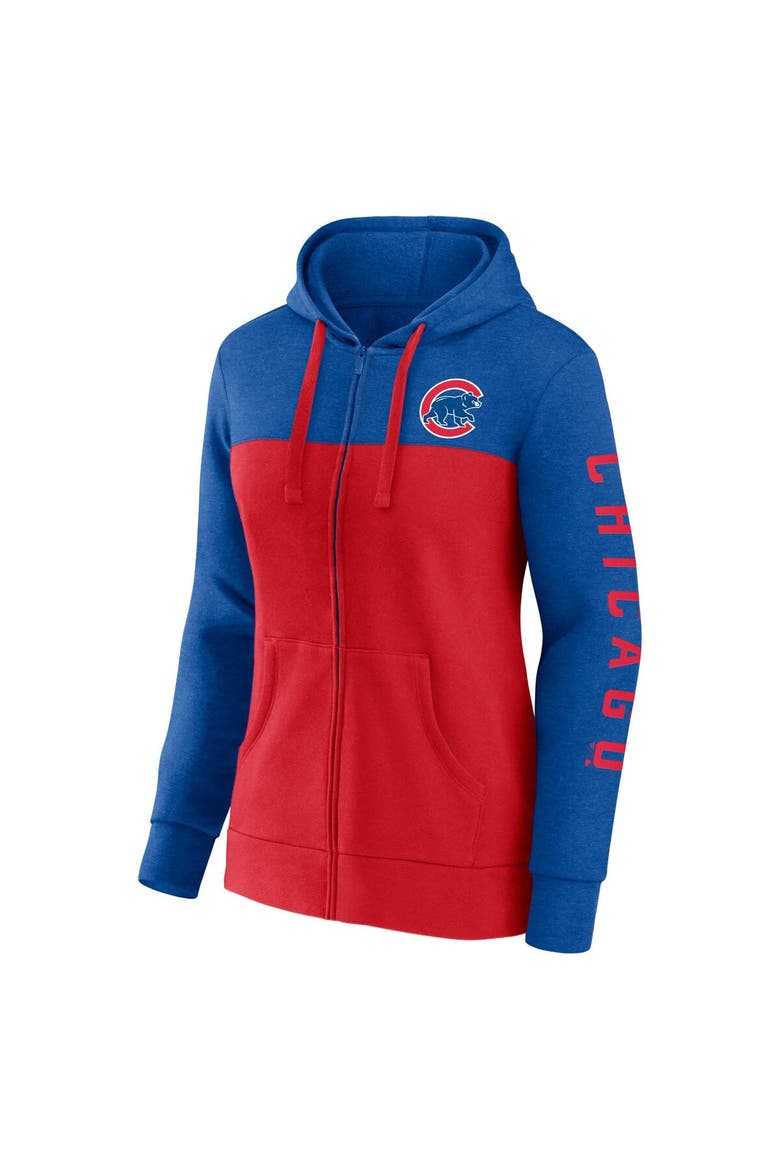 Women's Fanatics Branded Royal/Red Chicago Cubs City Ties Hoodie Full-Zip Sweatshirt, Alternate, color, Royal