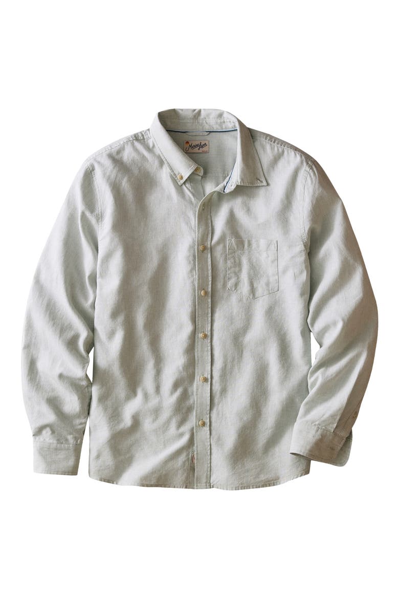 Better-than-Linen Hemp Blend Button-Up Shirt, Alternate, color, ICEBERG GREEN STRIPE