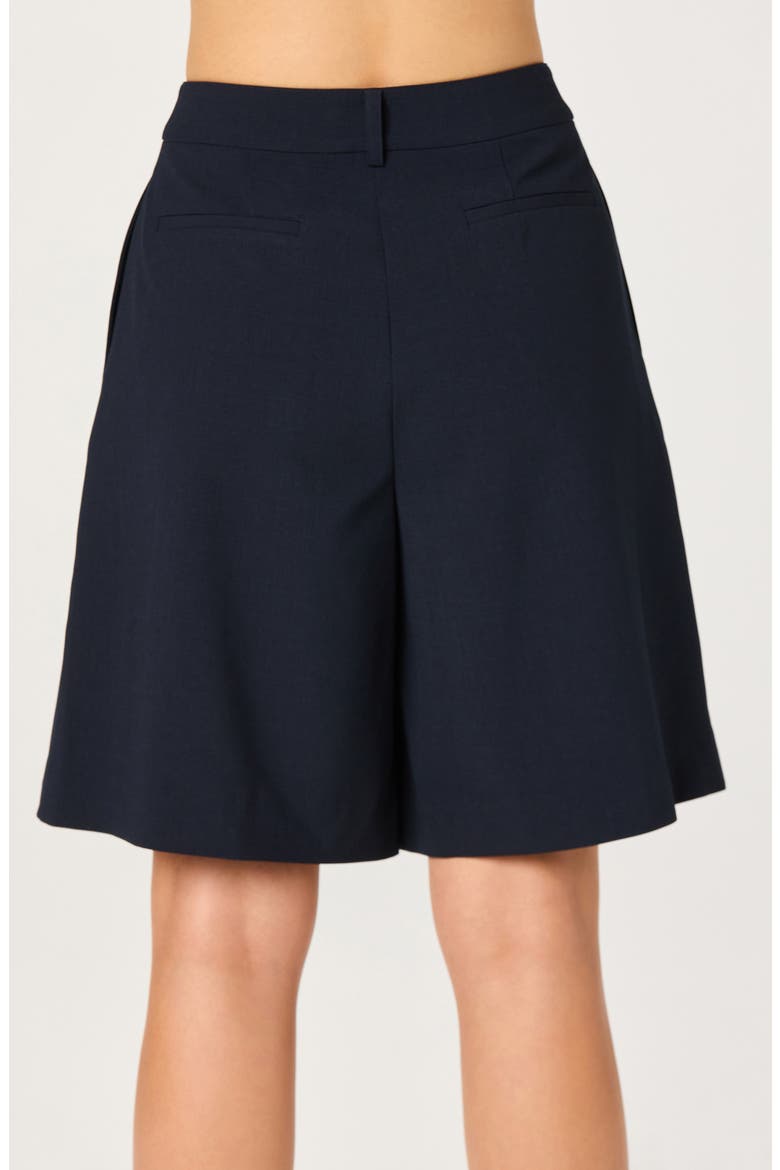 Quillie Pleated Bermuda Shorts, Alternate, color, NAVY