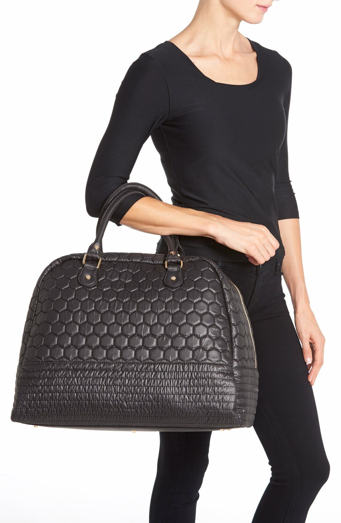 'Heartbeat' Duffel Bag, Alternate, color, BLACK