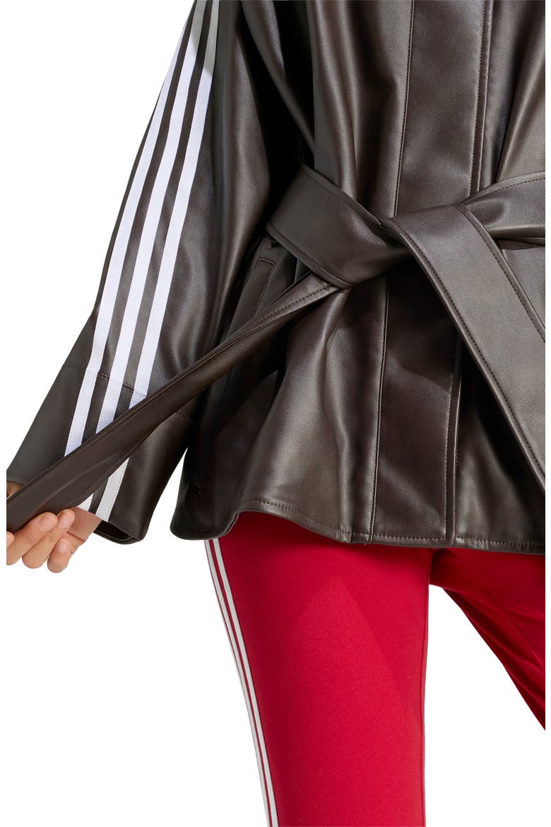 Faux Leather Belted Jacket, Alternate, color, AURORACOFEE