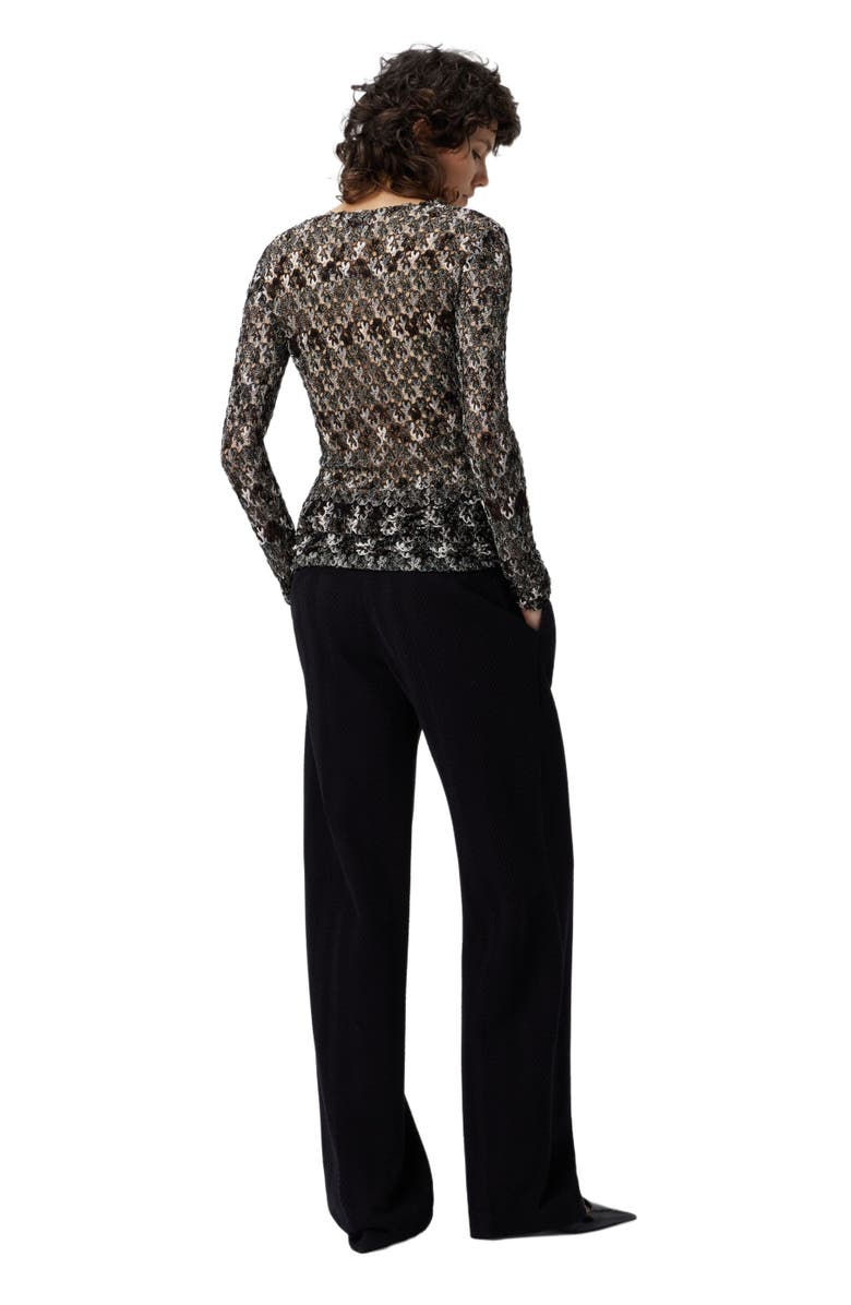 Missoni Slim Fit V-neck Sweater In Lace, Alternate, color, Black 
Brown