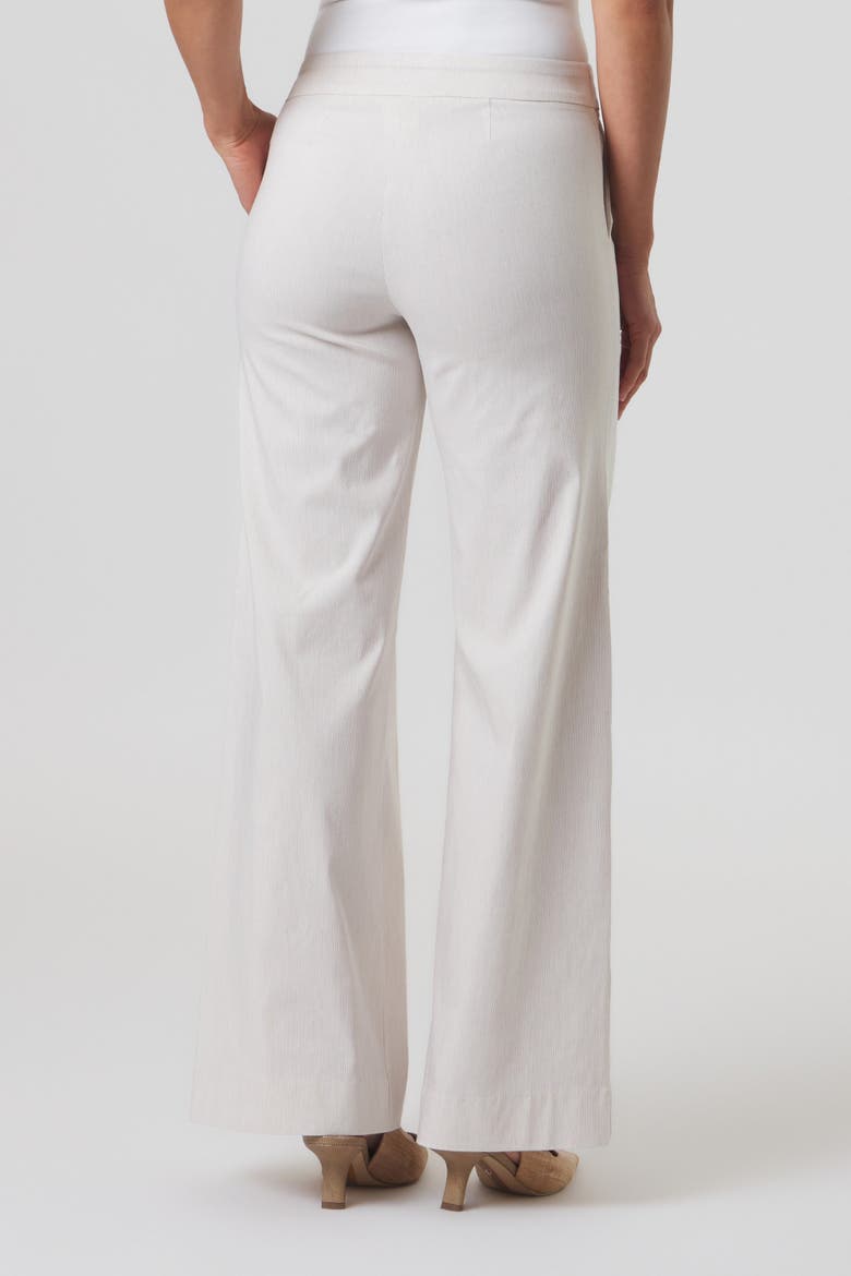 Mayfair Stretch Pinstripe Wide Leg Pant, Alternate, color, Oat Stripe