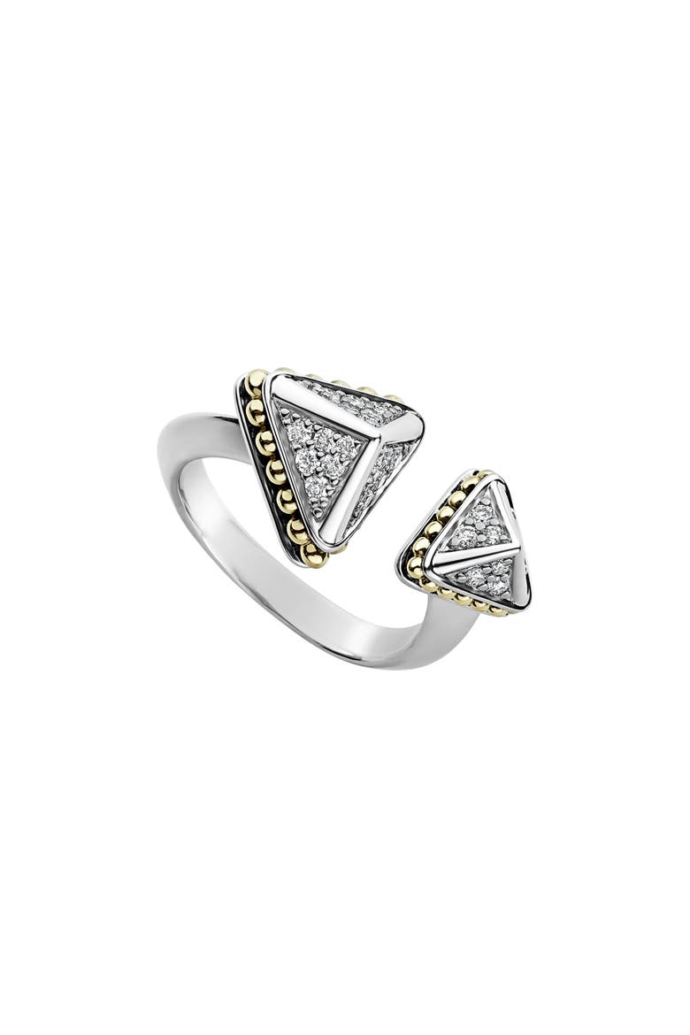 KSL Lux Diamond Open Ring, Main, color, SILVER/ DIAMOND