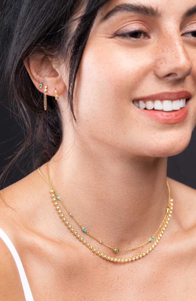 Bony Levy Monaco Diamond Bezel Chain Earrings, Alternate, color, 