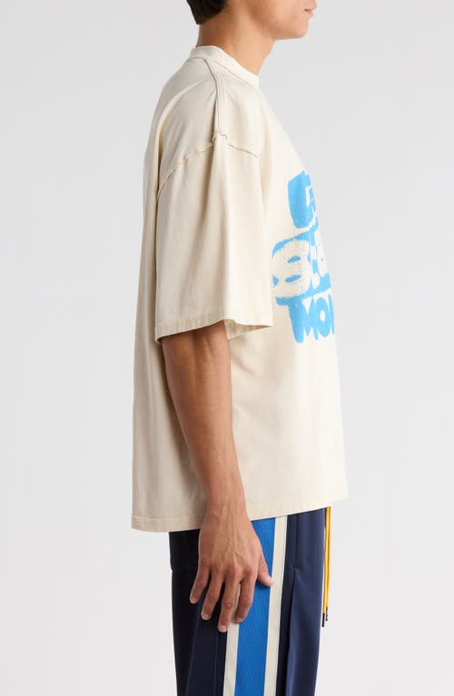 Diet Starts Monday Stencil Logo Cotton Graphic T-shirt In Blue