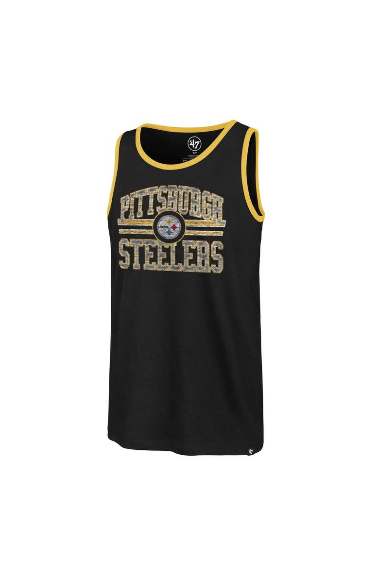 '47 Men's '47  Black Pittsburgh Steelers Winger Franklin Tank Top, Alternate, color, Black
