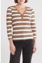 Stripe Long Sleeve Henley T-Shirt