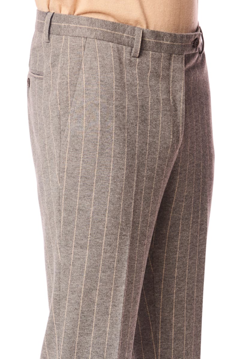 PAISLEY & GRAY Downing Slim Fit Flat Front Pinstripe Dress Pants, Alternate, color, Light Grey Tan Pinstripe