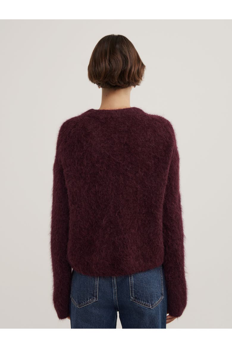Fluffy Crew Knit Sweater, Alternate, color, Aubergine