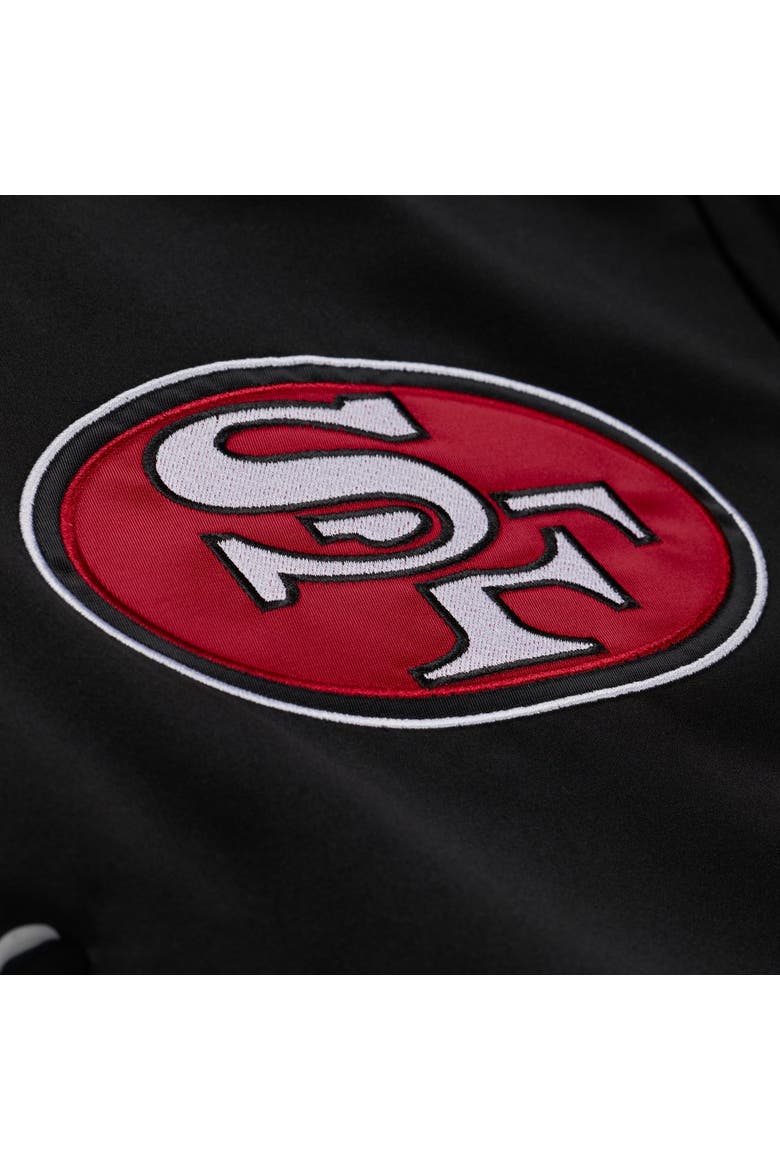 Men's Mitchell & Ness Black San Francisco 49ers 80th Anniversary Heavyweight Satin Full-Snap Jacket, Alternate, color, Black