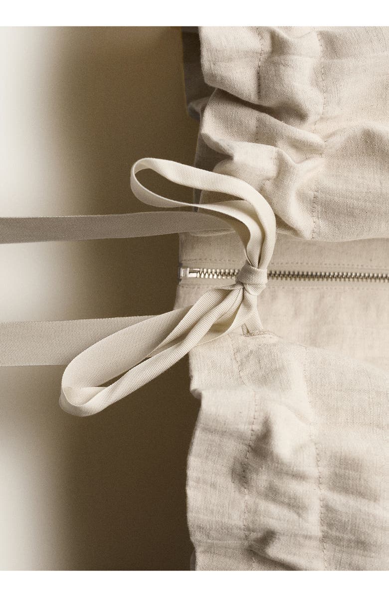 MANGO Oversize Crop Cotton & Linen Jacket, Alternate, color, Light/ Pastel Grey