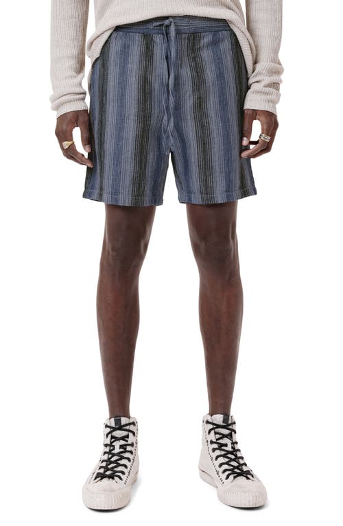 John Varvatos David Drawstring Shorts In Demin Heather