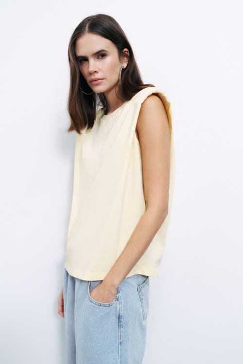 Shop Nocturne Padded Basic T-shirt In Yellow