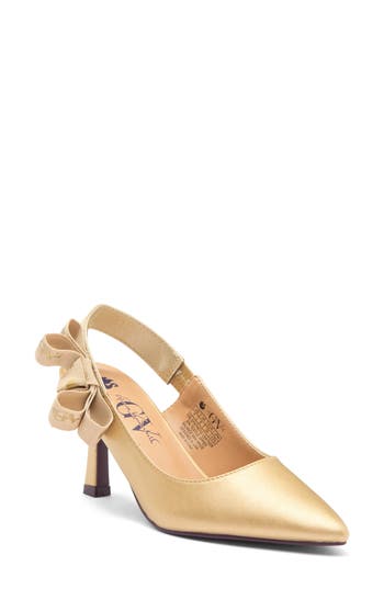 Gloria Vanderbilt Zsa Zsa Bow Slingback Pump In Gold Metallic