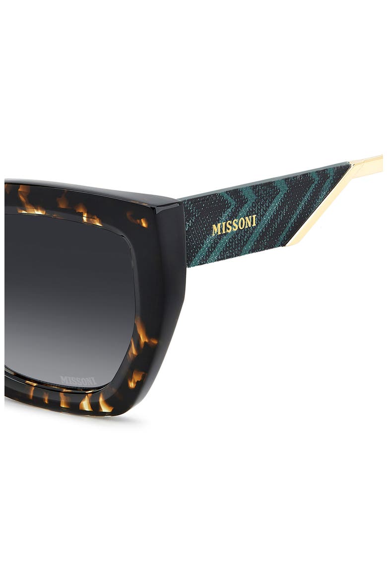 53mm Gradient Rectangular Sunglasses, Alternate, color, HAVANA BLACK/ DARK GREY SF