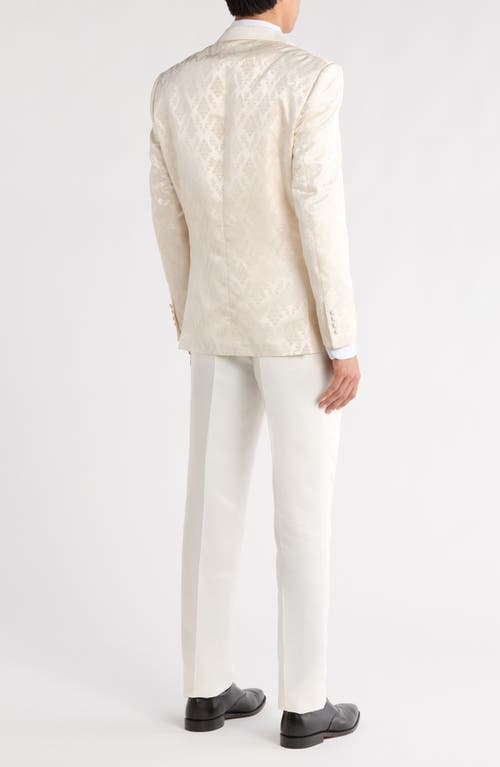 Zegarie Stacy Adams Solid Peak Lapel 3-piece Tuxedo In White