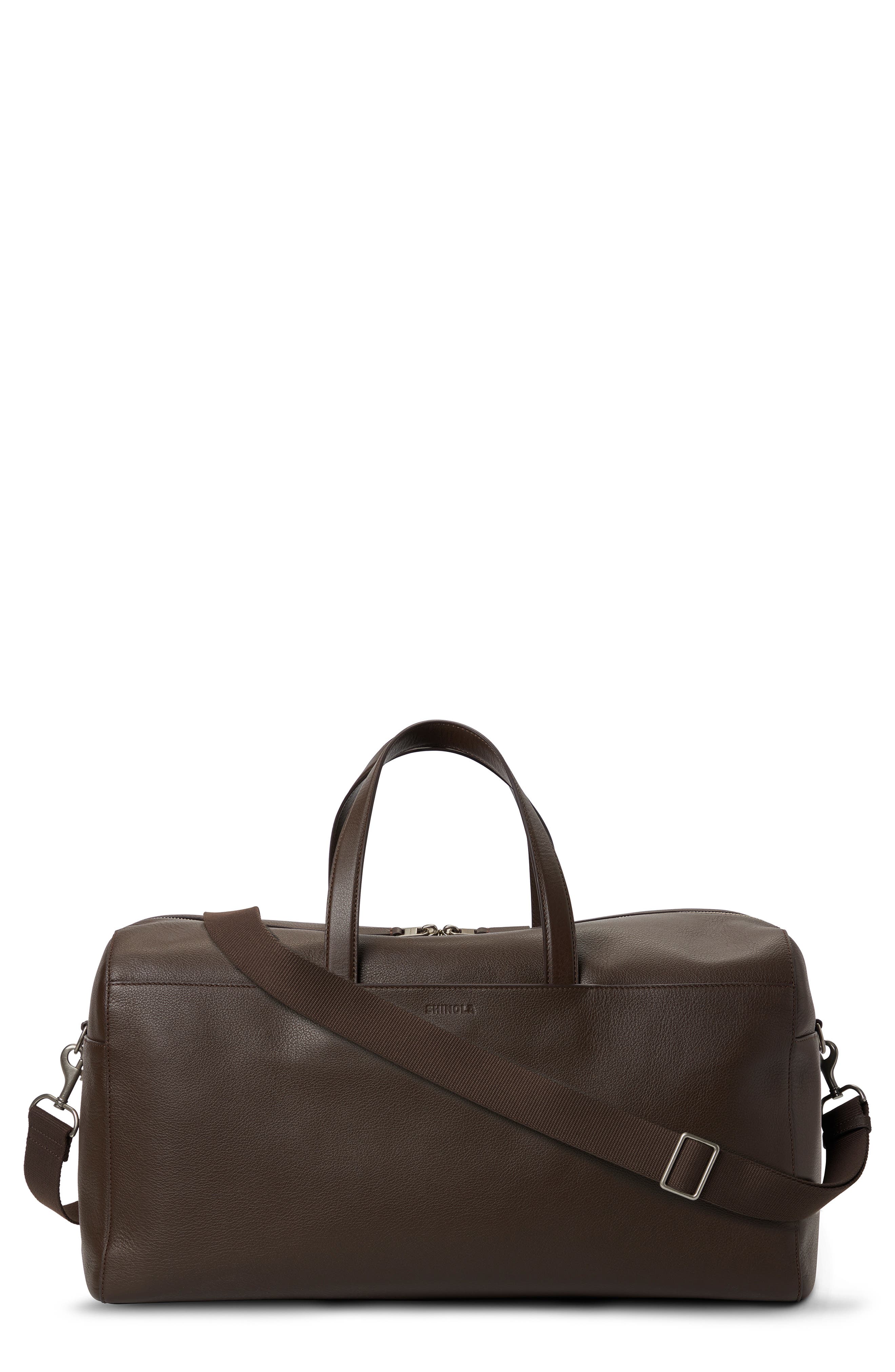 Canfield Pebbled Leather Duffle Bag, Main, color, ESPRESSO