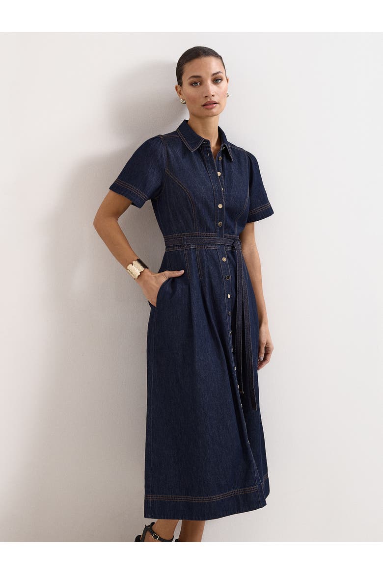 Aven Denim Dress, Alternate, color, Blue