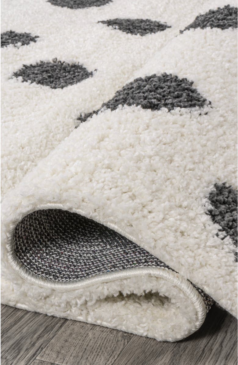 JONATHAN Y Pere Modern Charcoal Dot Shag Area Rug, Alternate, color, White/Gray