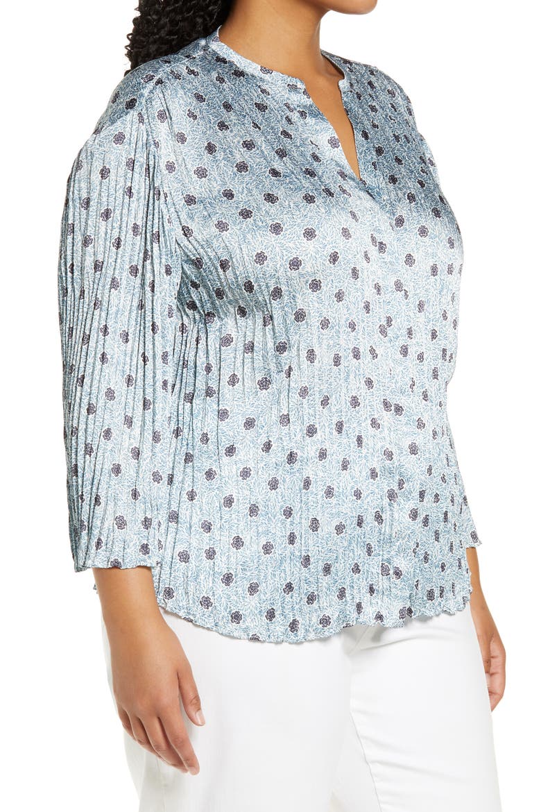 Camellia Pleated Blouse, Alternate, color, PALE BAY