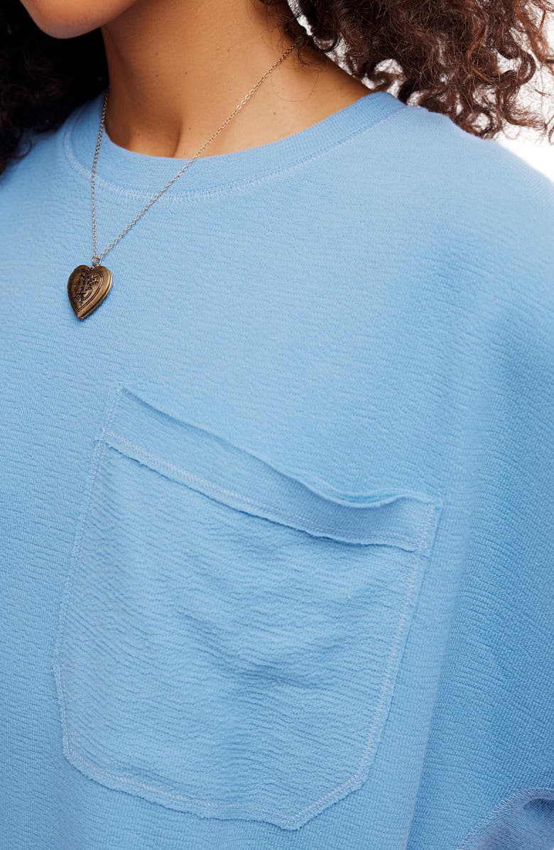 Free People Staycation Oversize Cotton Blend T-Shirt, Alternate, color, Blissful Blue