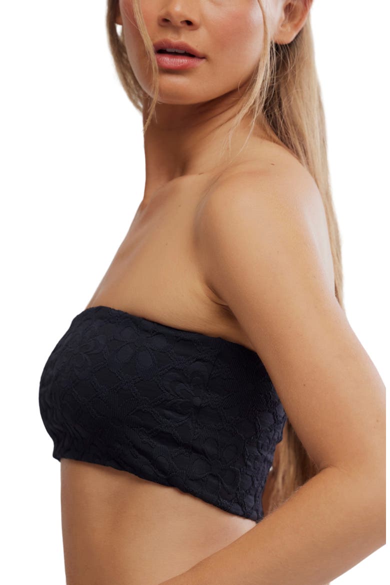 Lola Strapless Bandeau Bikini Top, Alternate, color, BLACK